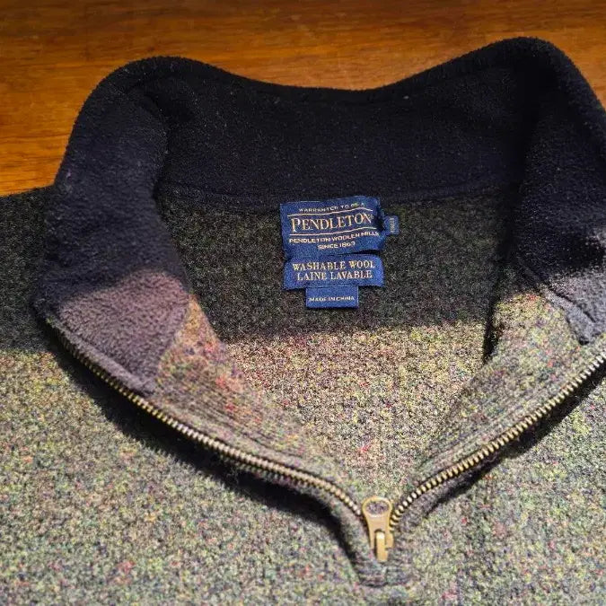 [BUNJANG] PENDLETON Shetland Wool Quarter Zip Knit / PENDLETON 펜들턴 셔틀랜드 울 쿼터 집업 니트