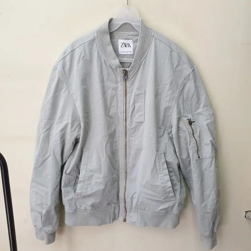 [BUNJANG] Zara Light Grey MA-1 Blouson Jacket - Size L / [ L ] 자라 라이트그레이 MA-1 블루종