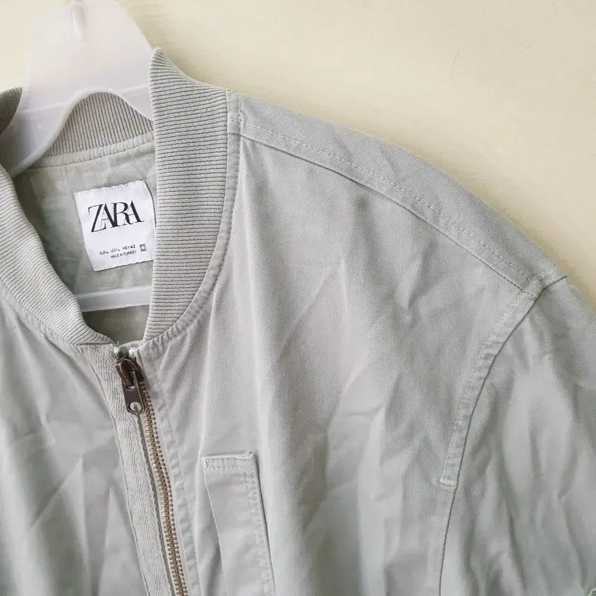 [BUNJANG] Zara Light Grey MA-1 Blouson Jacket - Size L / [ L ] 자라 라이트그레이 MA-1 블루종