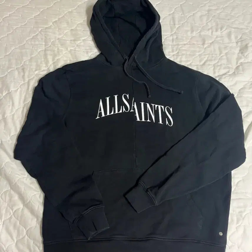 [BUNJANG] All Saints Black Logo Hoodie / 올세인츠 블랙 로고 후드티