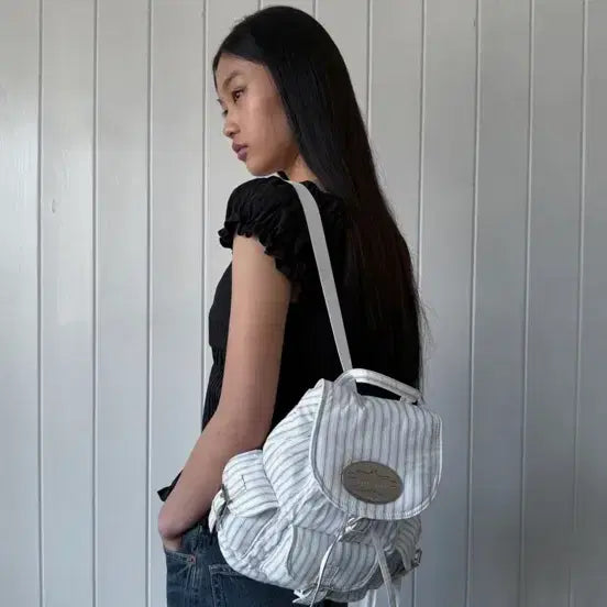 [BUNJANG] RatsU Nostalgia Stripe Backpack / 새상품) 라츠유 노스텔지아 스트라이프 백팩