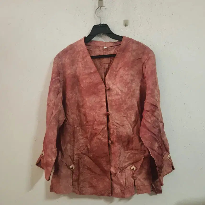 [BUNJANG] Vintage Dyed V-Neck Blouse / 빈티지 염색 브이넥 블라우스
