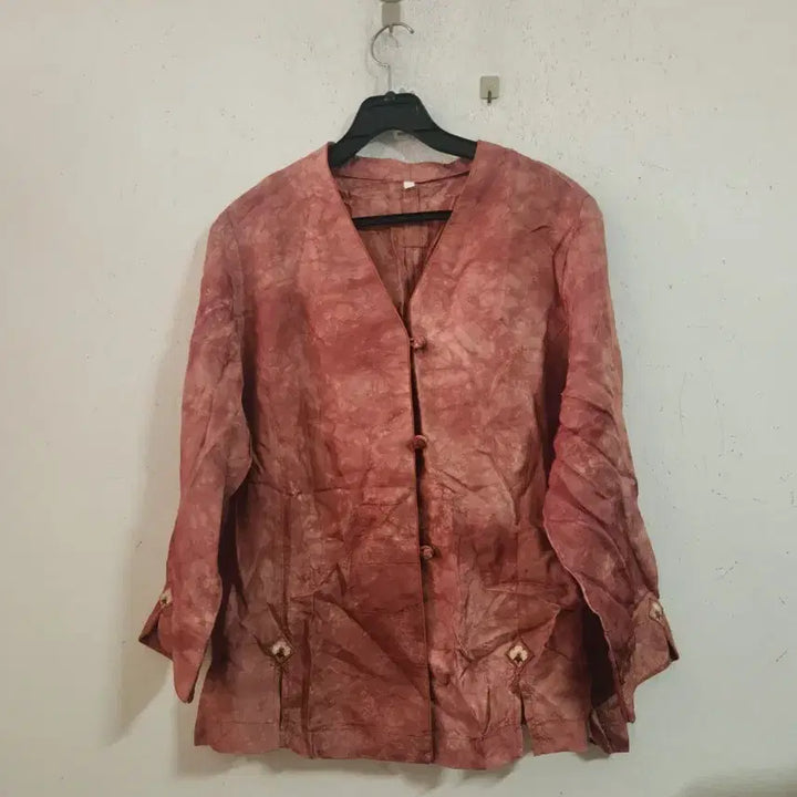 [BUNJANG] Vintage Dyed V-Neck Blouse / 빈티지 염색 브이넥 블라우스