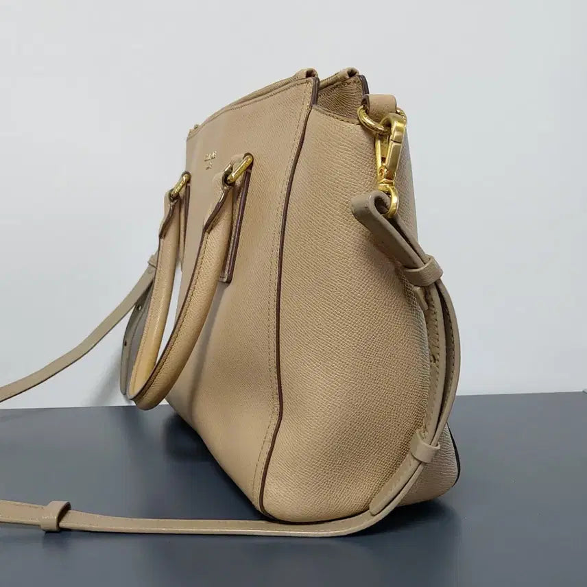 [BUNJANG] Beanpole ACC Square Tote Bag (Crossbody Convertible) - Beige / 빈폴ACC 스퀘어 토트백 (크로스백 겸용)베이지
