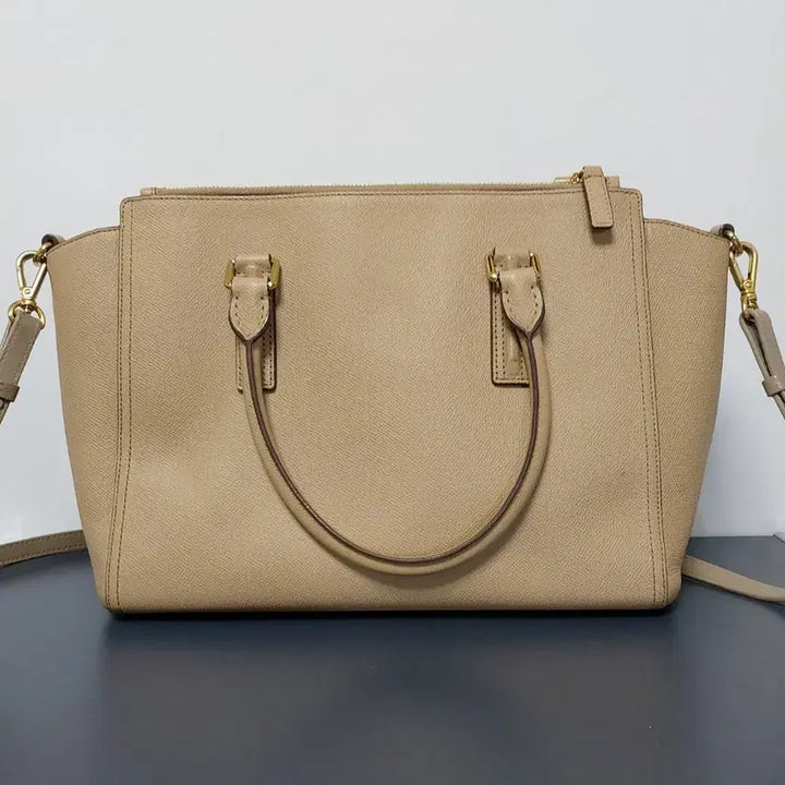 [BUNJANG] Beanpole ACC Square Tote Bag (Crossbody Convertible) - Beige / 빈폴ACC 스퀘어 토트백 (크로스백 겸용)베이지