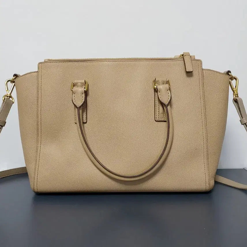 [BUNJANG] Beanpole ACC Square Tote Bag (Crossbody Convertible) - Beige / 빈폴ACC 스퀘어 토트백 (크로스백 겸용)베이지