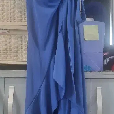 [BUNJANG] CHET U Wrap Style Blue Long Dress / CHET U 랩 스타일 블루 롱 원피스