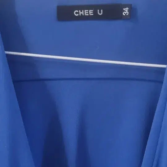 [BUNJANG] CHET U Wrap Style Blue Long Dress / CHET U 랩 스타일 블루 롱 원피스