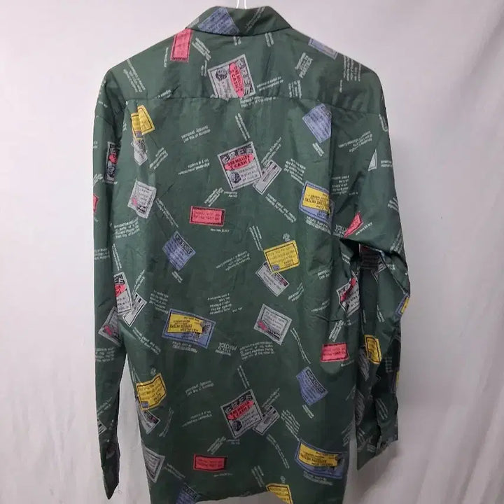 [BUNJANG] Vintage Printed Long-Sleeve Shirt Green M / 빈티지 프린팅 긴팔 셔츠 그린 M
