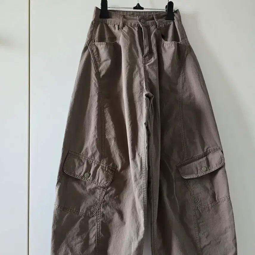[BUNJANG] Wide Cargo Long Pants - Green (9/10 Length) / 와이드 카고 롱팬츠 그린 원래부터 9부. 스타일