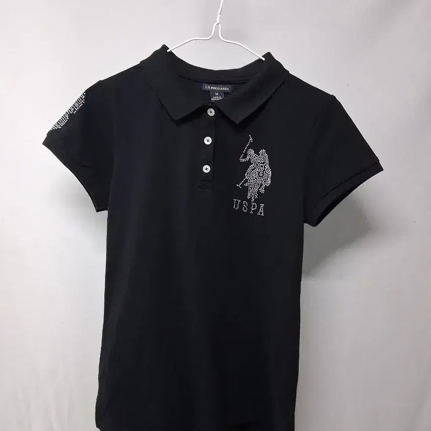 [BUNJANG] USPA Black Short Sleeve Polo T-Shirt / US폴로 아슨 블랙 반팔 카라티