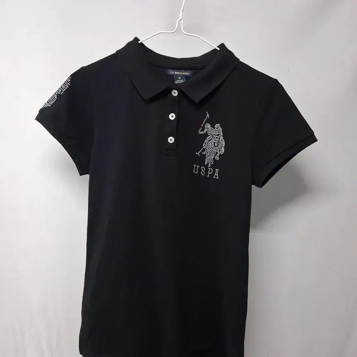 [BUNJANG] USPA Black Short Sleeve Polo T-Shirt / US폴로 아슨 블랙 반팔 카라티