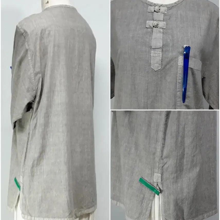 [BUNJANG] 100% Summer Cotton Natural Dye Monk Vest - Size 95, Length 66 / 승복 법복 다도복/여름면100%/ 자연염색 /공 일상복/ 95 /기장66