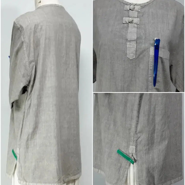 [BUNJANG] 100% Summer Cotton Natural Dye Monk Vest - Size 95, Length 66 / 승복 법복 다도복/여름면100%/ 자연염색 /공 일상복/ 95 /기장66