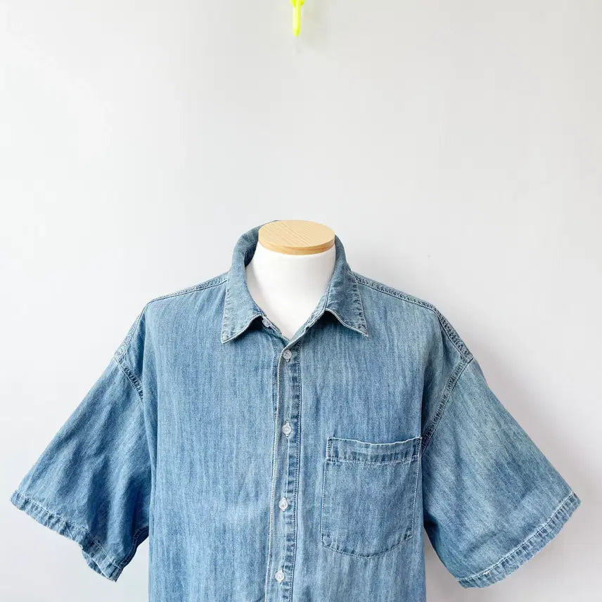 [BUNJANG] DECKET 2024 Denim Short Sleeve Shirt M Jeans Sense / 데케트 2024 데님반팔셔츠 M 진스센스