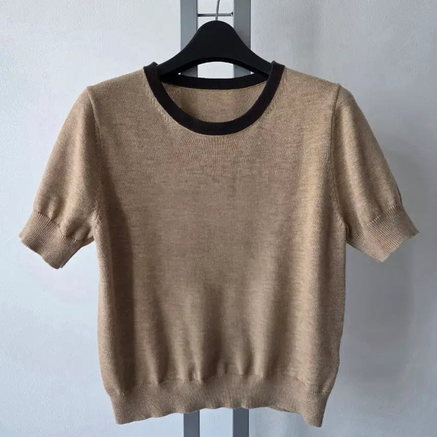 [BUNJANG] FRESH LABEL Beige Short Sleeve Knit S / FRESH LABEL 베이지 반팔 니트- S(새상급)