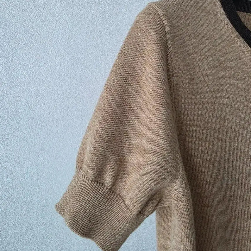[BUNJANG] FRESH LABEL Beige Short Sleeve Knit S / FRESH LABEL 베이지 반팔 니트- S(새상급)