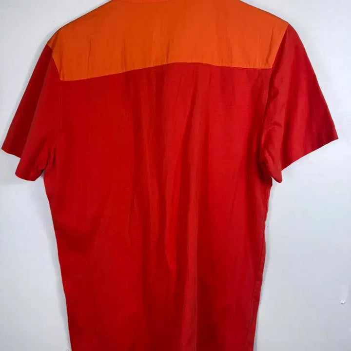 [BUNJANG] Intermezzo Color Block Collar T-Shirt Size 105 / 인터메조 오렌지/레드 배색 카라티 105