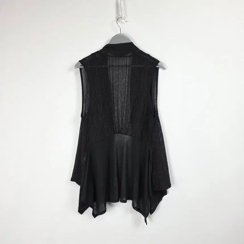 [BUNJANG] Olivia Hassler Black Open-Type Long Vest Layered Cardigan Women&