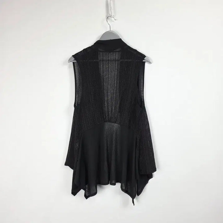 [BUNJANG] Olivia Hassler Black Open-Type Long Vest Layered Cardigan Women&
