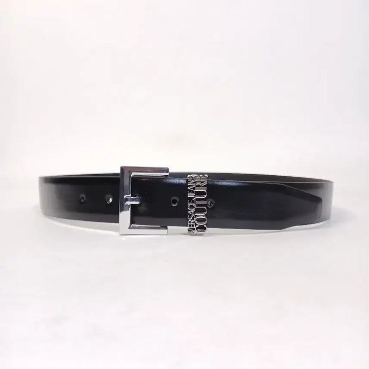 [BUNJANG] Versace Jeans Couture Silver Metal Square Buckle Glossy Leather Belt / 베르사체진스 실버 메탈 사각 버클 남성 유광가죽 벨트