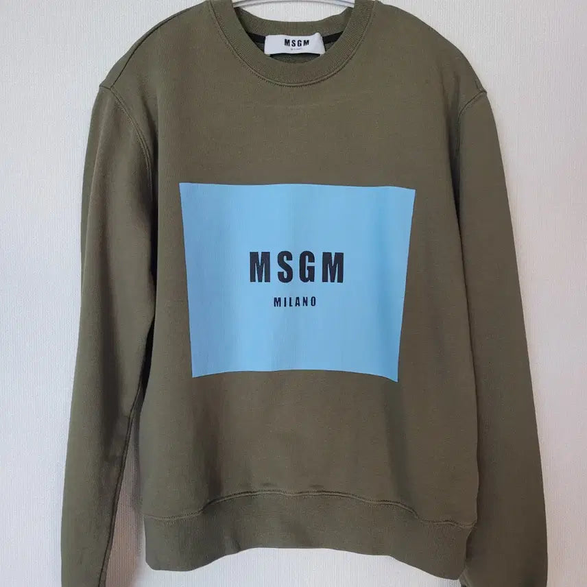 [BUNJANG] MSGM Milano Logo Sweatshirt Khaki M / MSGM 맨투맨 스웻셔츠 카키색 M