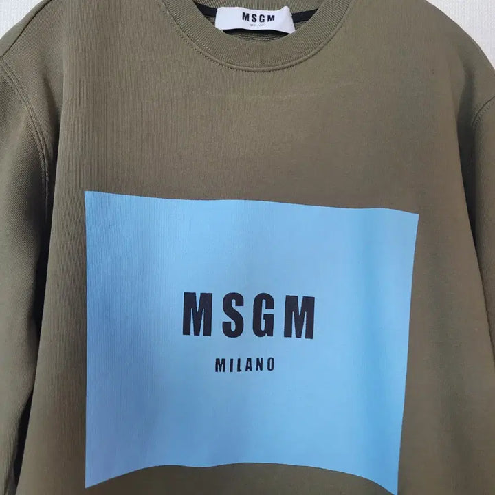 [BUNJANG] MSGM Milano Logo Sweatshirt Khaki M / MSGM 맨투맨 스웻셔츠 카키색 M