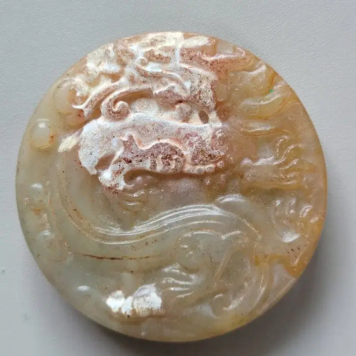 [BUNJANG] Carved Jade Dragon Pendant Necklace / 용 조각  옥 팬던트 옥장신구