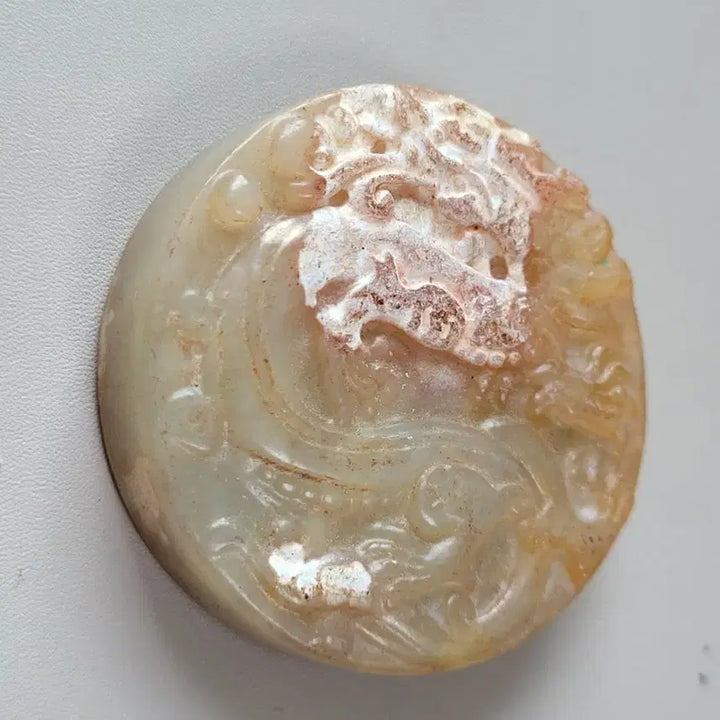 [BUNJANG] Carved Jade Dragon Pendant Necklace / 용 조각  옥 팬던트 옥장신구