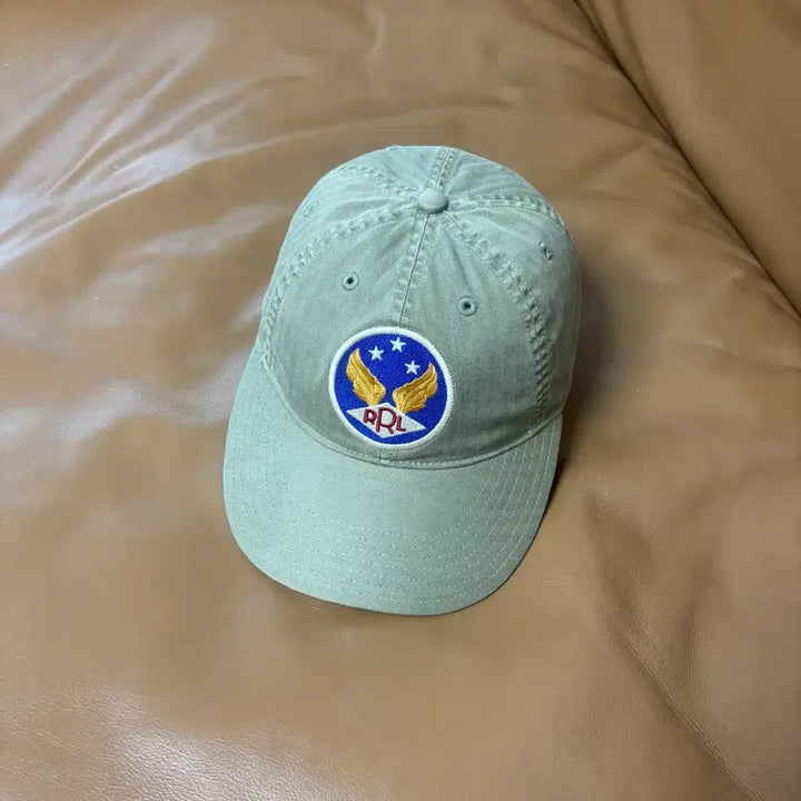[BUNJANG] RRL Ralph Lauren Wing Logo 6-Panel Washed Cotton Cap Khaki / RRL 더블알엘 랄프로렌 폴로 윙로고 6패널 볼캡 모자 워시드 카키
