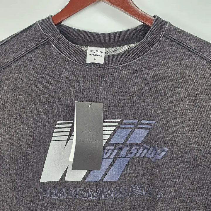 [BUNJANG] Travel Pigment Crop Sweatshirt Charcoal / 새상품) 트레블 맨투맨 차콜 피그먼트 크롭 남 100. 0513
