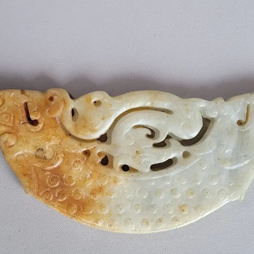 [BUNJANG] Dragon Carved Jade Pendant / 용문양 옥 조각 옥패