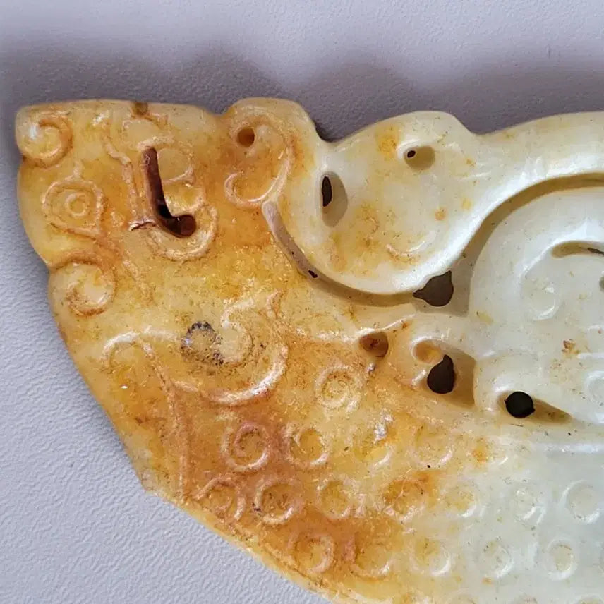 [BUNJANG] Dragon Carved Jade Pendant / 용문양 옥 조각 옥패