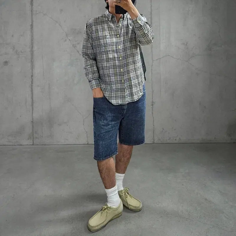 [BUNJANG] Burberry 90s Nova Check Shirt M / 90S 버버리 노바체크 셔츠 M M0390