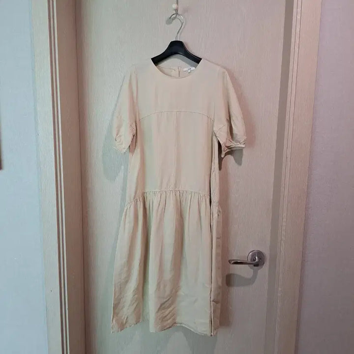 [BUNJANG] JANE Beige Short-Sleeve Long Dress Size S / JANE 베이지 반팔 롱 원피스사이즈S