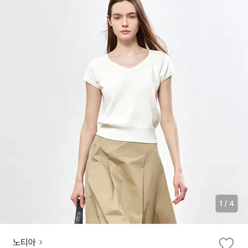 [BUNJANG] NOTIA Clean Cotton Cap Sleeve Knit Top / 노티아/ CLEAN COTTON CAP SLEEVE KNIT TOP