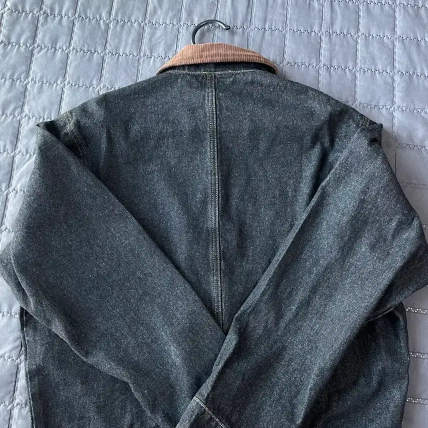 [BUNJANG] Trillion Corduroy Collar Denim Zip-Up / 트릴리온 코듀로이 카라 데님 집업