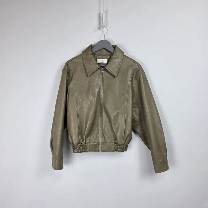 [BUNJANG] London Flat Leather Bomber Blouson Jacket Beige Women&