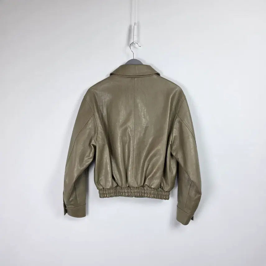 [BUNJANG] London Flat Leather Bomber Blouson Jacket Beige Women&