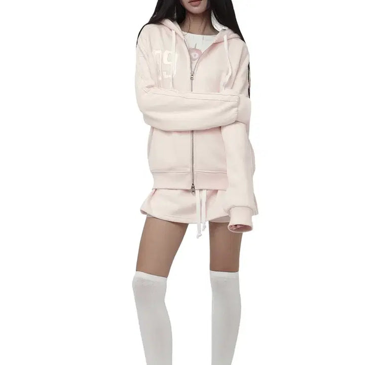 [BUNJANG] Glecier 09 Numbering Skirt Basic Logo Low Rise Skirt Pink / 클리시어 09 넘버링 스커트 베이직 로고 로우 라이즈 스커트 핑크