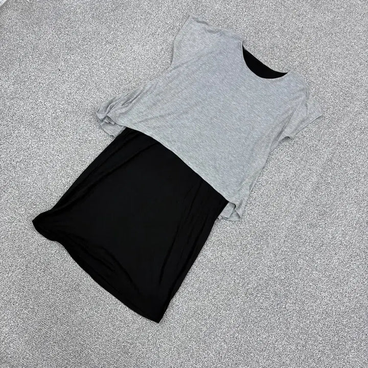 [BUNJANG] Vintage Layered Long Sleeve Dress / 실측확인 빈티지 레이어드 반팔 롱 원피스 0506J