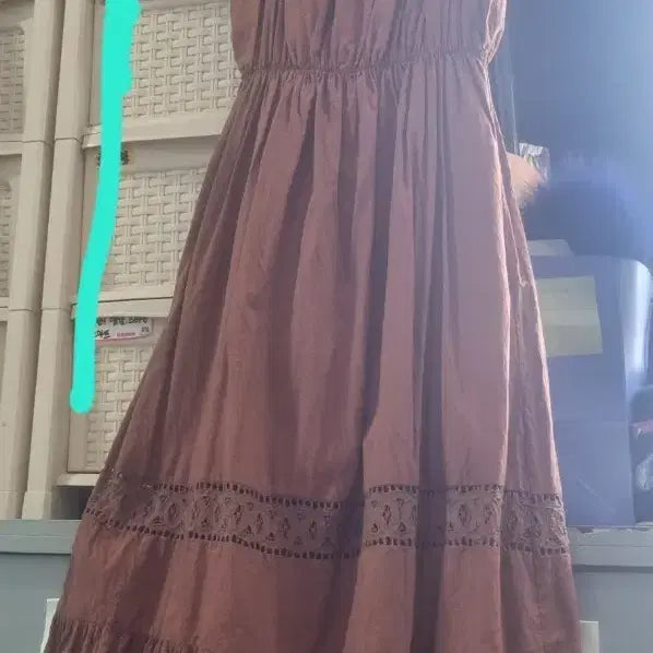 [BUNJANG] Crochet Cape Off-Shoulder Long Dress / 크로쉐케이프오프숄더롱원피스