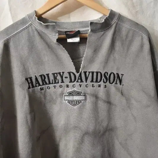 [BUNJANG] Harley-Davidson Custom Oil Wash Crewneck Sweatshirt / 할리데이비슨 맨투맨 D004