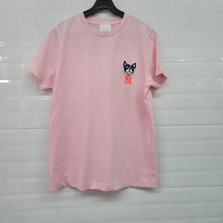 [BUNJANG] MLB Dog Embroidery Short Sleeve T-Shirt / MLB 강아지 자수 반팔 티셔츠