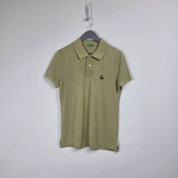 [BUNJANG] Benetton Khaki Half Sleeve Collar T-Shirt Women&
