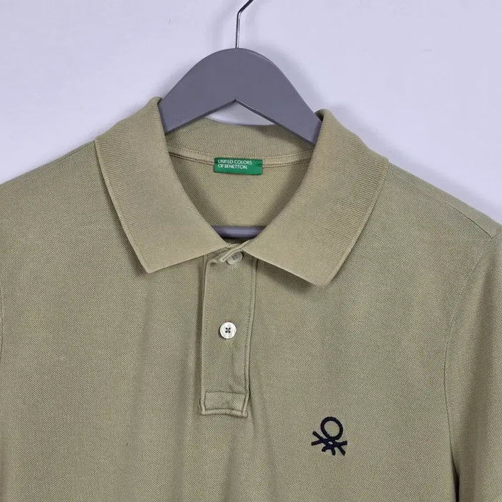 [BUNJANG] Benetton Khaki Half Sleeve Collar T-Shirt Women&