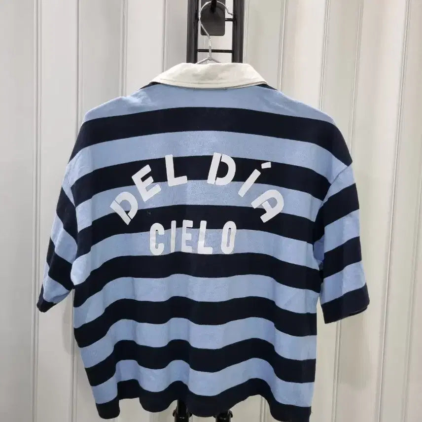 [BUNJANG] Frank Stone Striped Collar Short Sleeve T-Shirt / frank stone 스트라이프 카라 반팔티