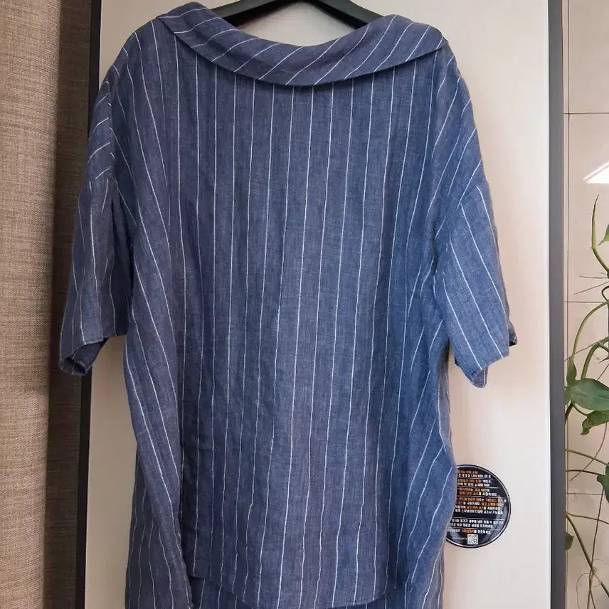 [SOLD OUT] 쁘렝당 마100% 스트라이프 블라우스