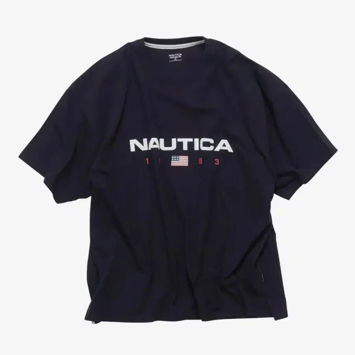 [BUNJANG] Nautica 83 Flag Logo T-Shirt Navy / 노티카 83플래그 로고 티셔츠 네이비 새상품