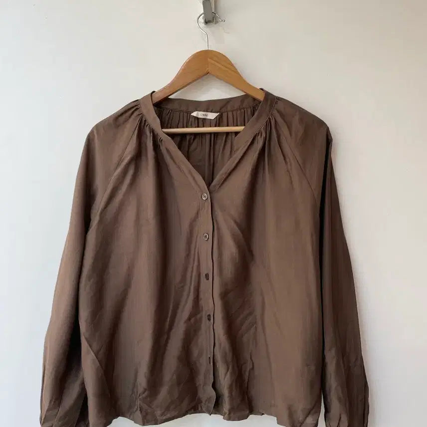 [BUNJANG] LIBRE Brown Puff Sleeve Blouse / LIBRE 브라운 퍼프 소매 블라우스